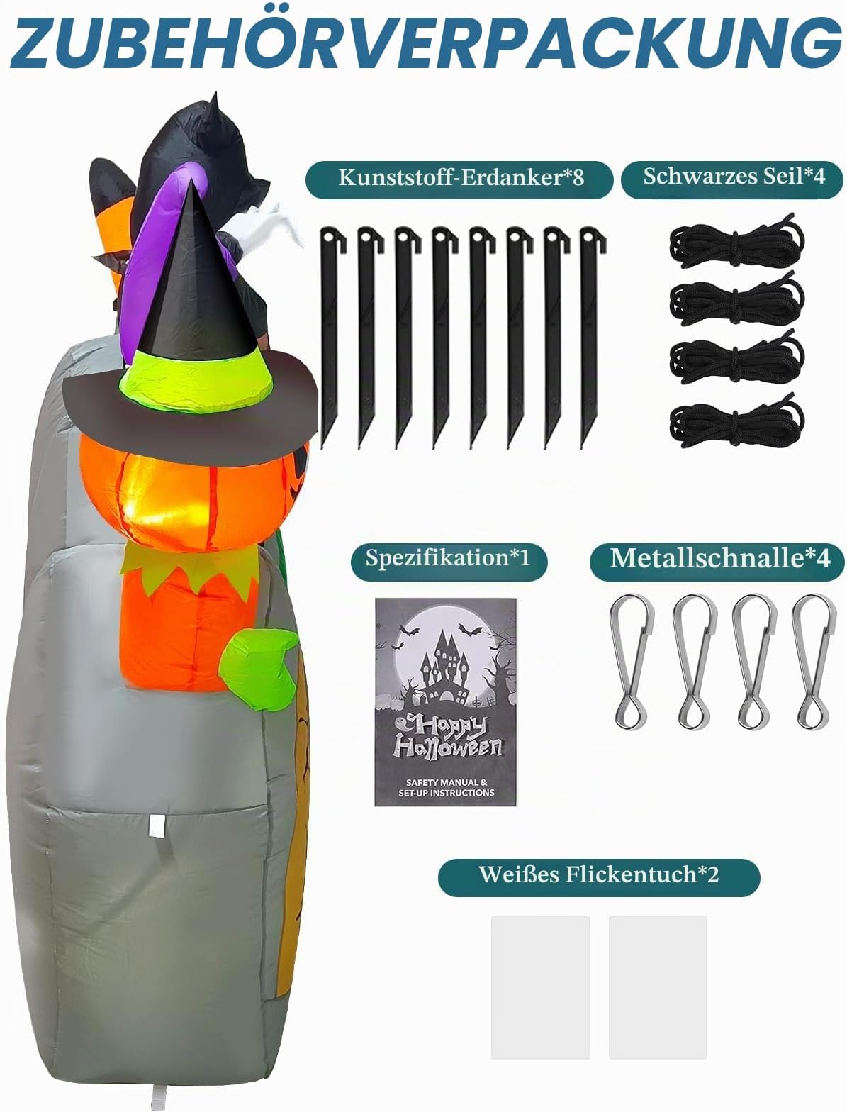 KALOLARY 8FT Aufblasbare Dekoration Riesige Geist Für Den Lnnen Halloween Yard Inflatable - detail view