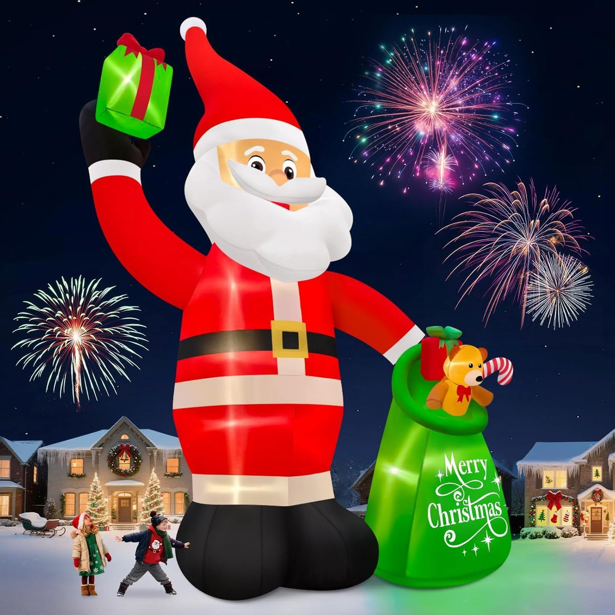 KALOLARY 20FT Santa Christmas Yard Inflatable - size reference