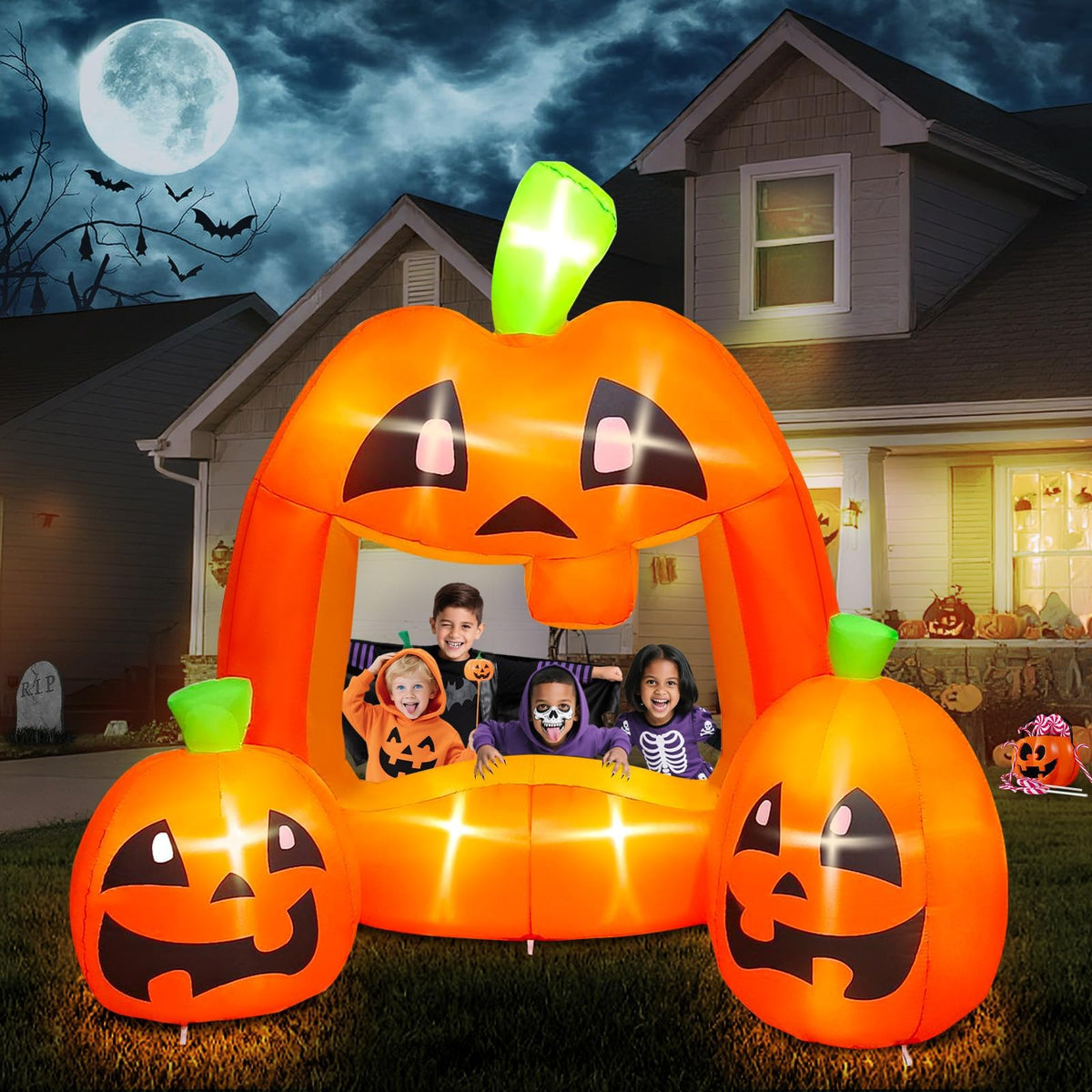 KALOLARY 7FT Pumpkin Halloween Yard Inflatable - main product view