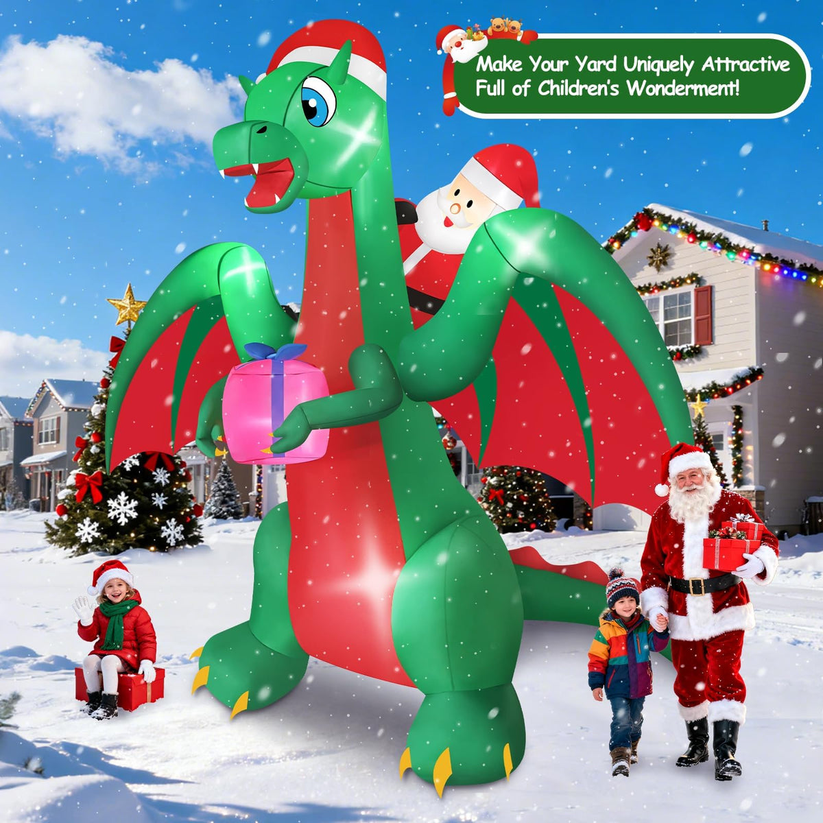KALOLARY 10FT Santa Christmas Yard Inflatable - size reference