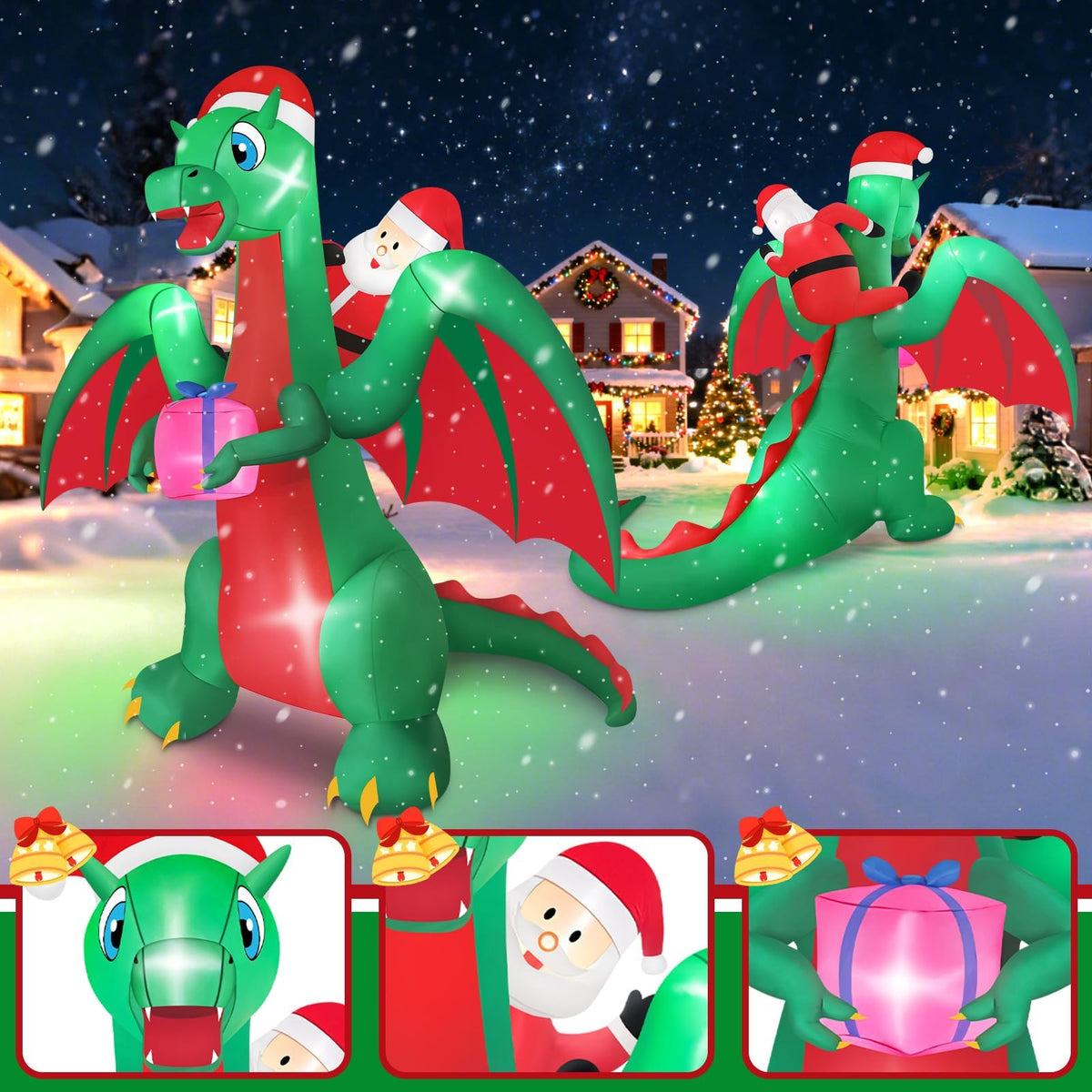 KALOLARY 10FT Santa Christmas Yard Inflatable - outdoor scene
