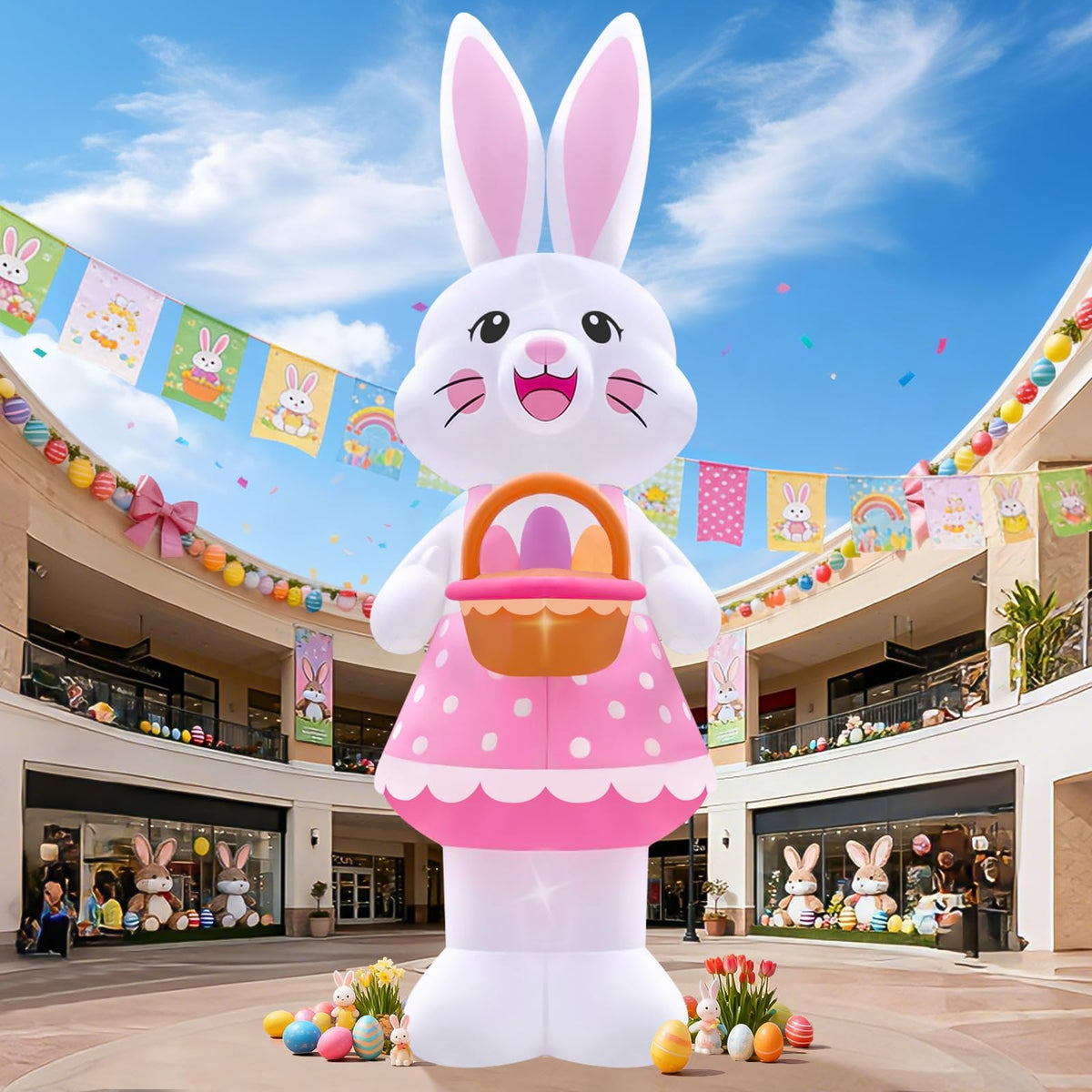 KALOLARY 20FT Easter Holidays Yard Inflatable - setup and accessories