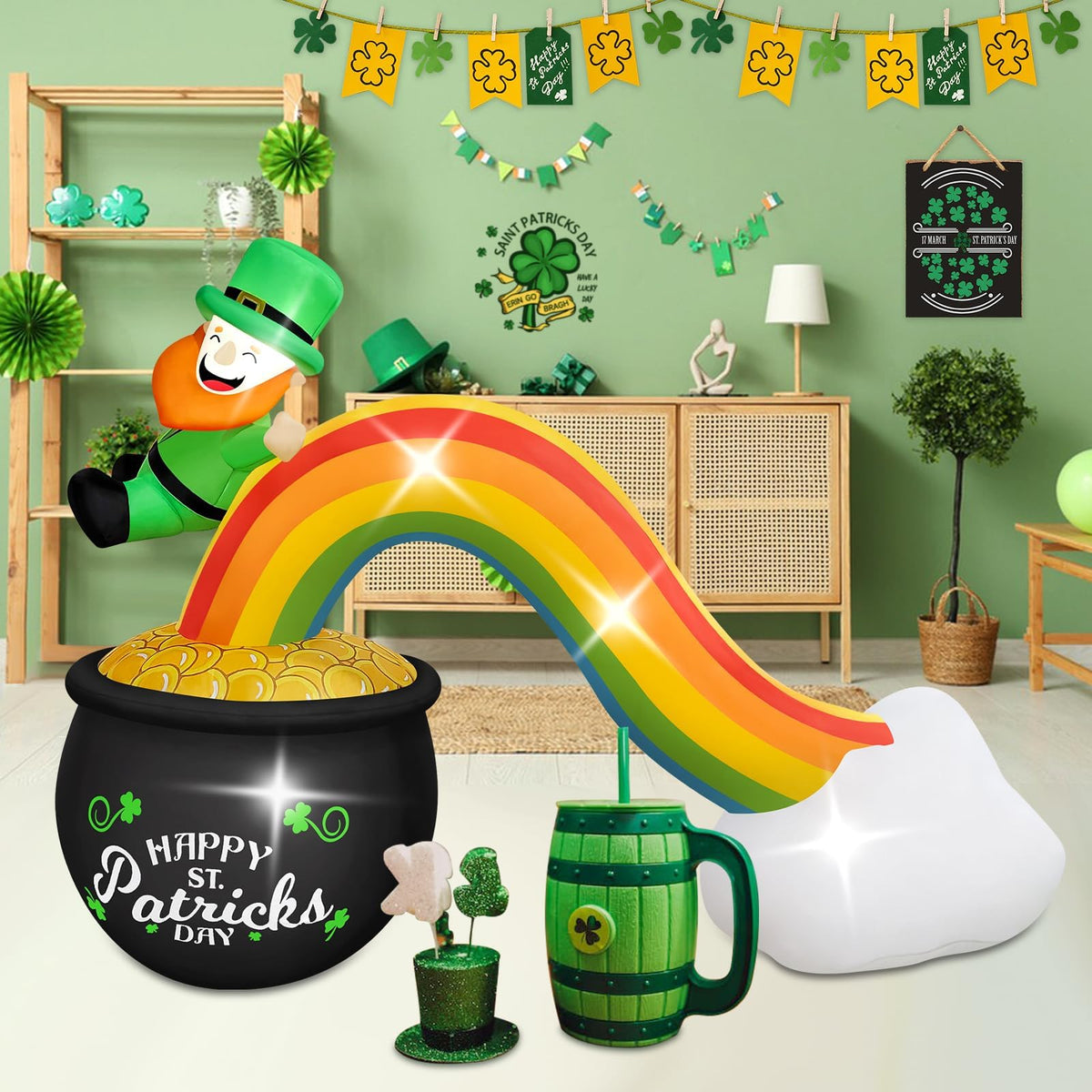 KALOLARY Infláveis De 7 Pés Para Decoração Exterior Holidays Inflatable Archway - setup and accessories
