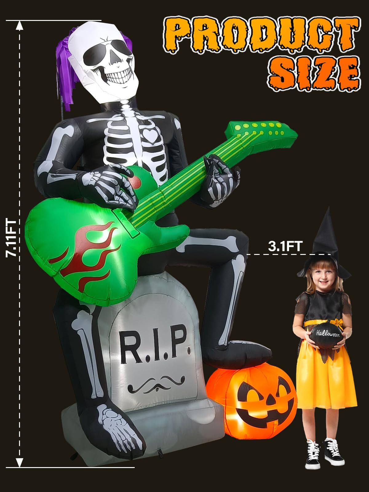 KALOLARY 7FT Pumpkin Halloween Yard Inflatable - main product view