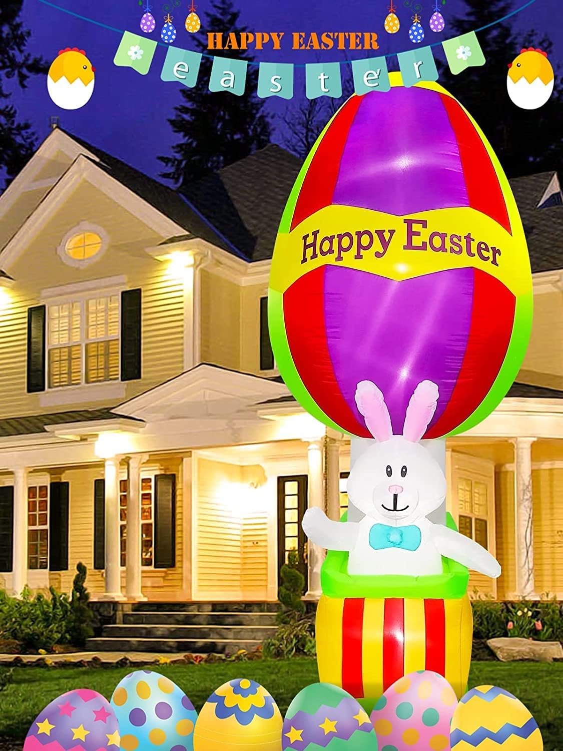 KALOLARY 8.8FT Easter Holidays Yard Inflatable - outdoor scene