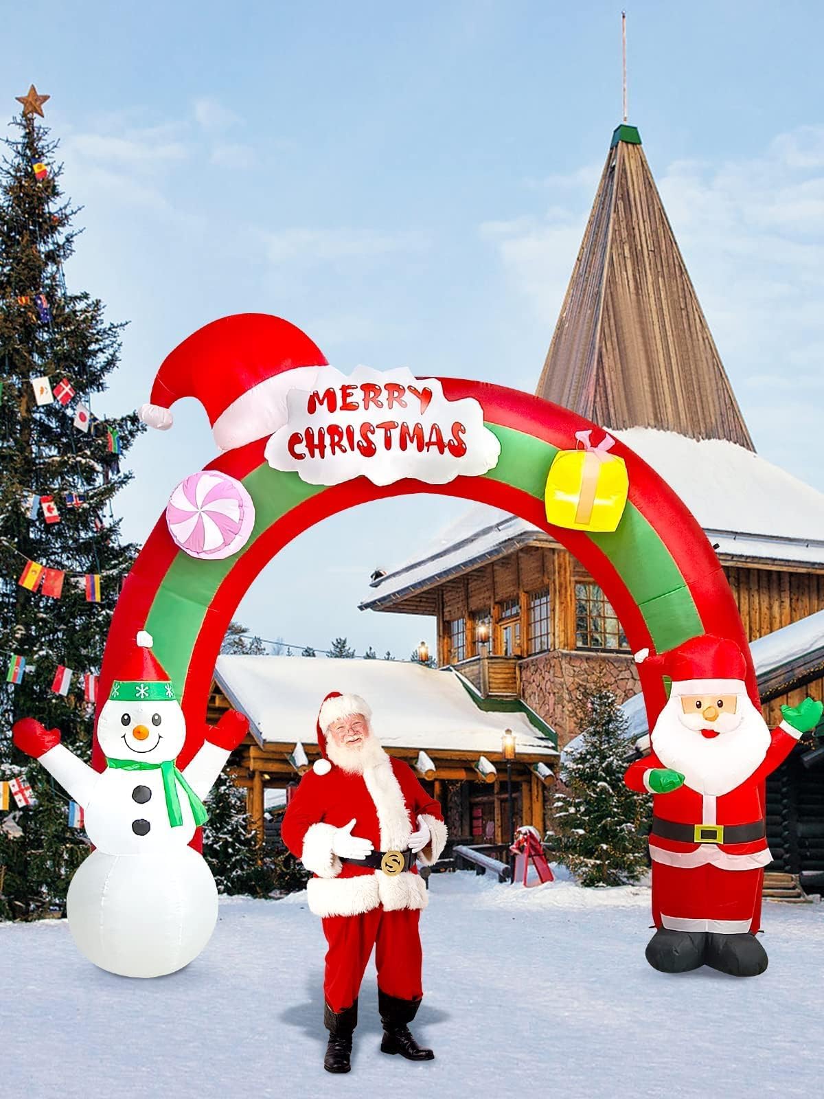KALOLARY 10FT Snowman Christmas Inflatable Archway - detail view