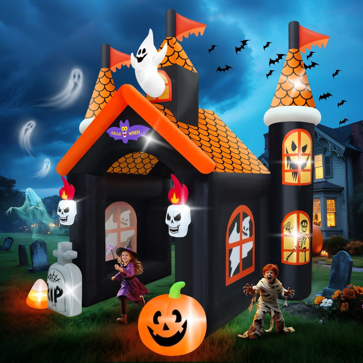 KALOLARY 12FT Pumpkin Halloween Inflatable Archway - main product view