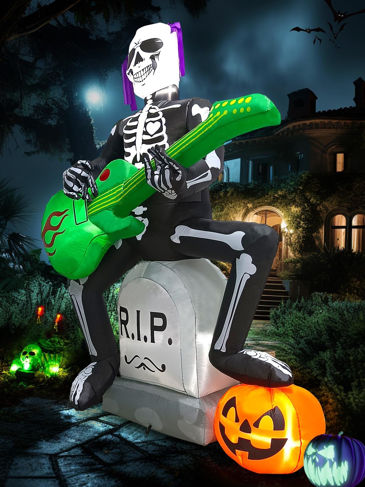 KALOLARY 7FT Pumpkin Halloween Yard Inflatable - lighted yard display