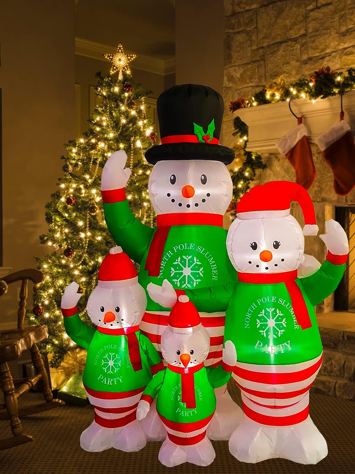 KALOLARY 6FT Snowman Christmas Yard Inflatable - outdoor scene