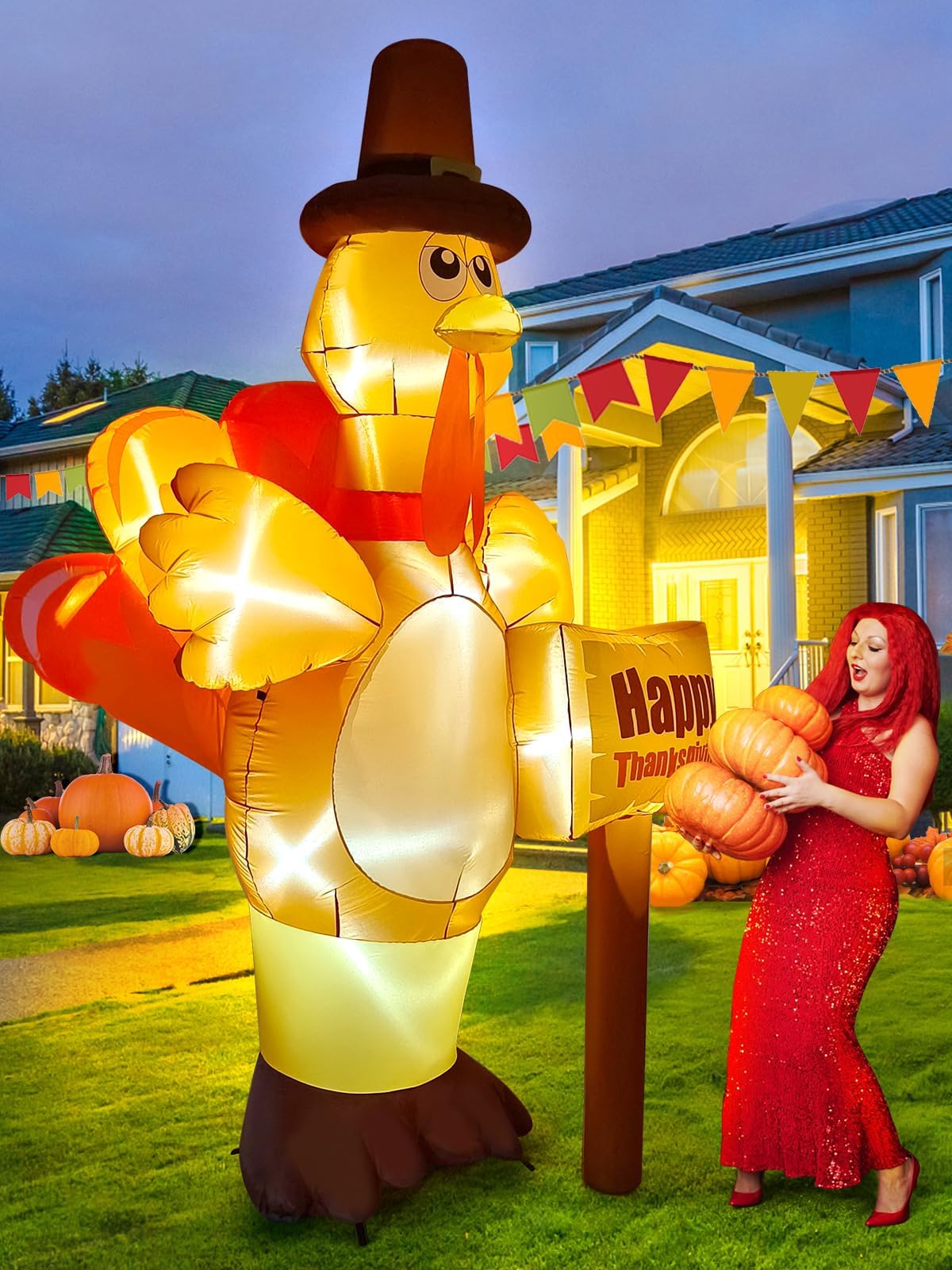 KALOLARY 9FT Turkey Holidays Yard Inflatable - detail view