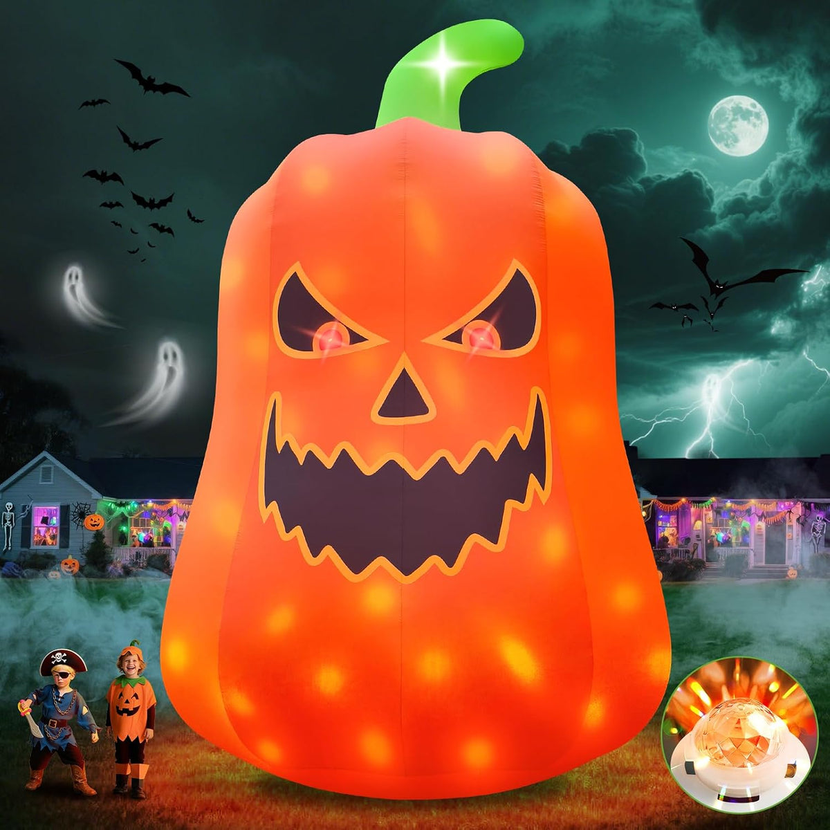 KALOLARY 20FT Giant Pumpkin Ghost Halloween Yard Inflatable - main product view