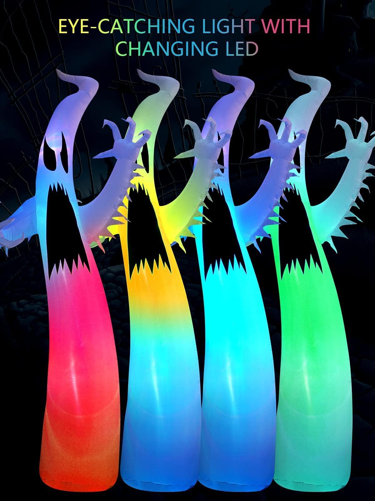 KALOLARY 12FT Ghost Halloween Yard Inflatable - lighted yard display