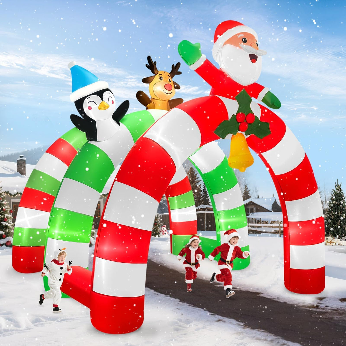 KALOLARY 12FT Santa Christmas Inflatable Archway - package contents