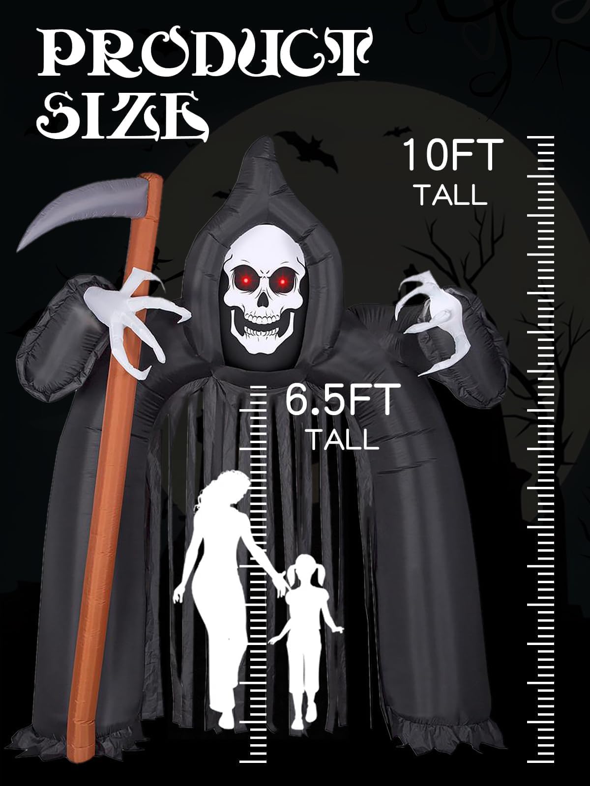 KALOLARY 10FT Ghost Halloween Inflatable Archway - lighted yard display