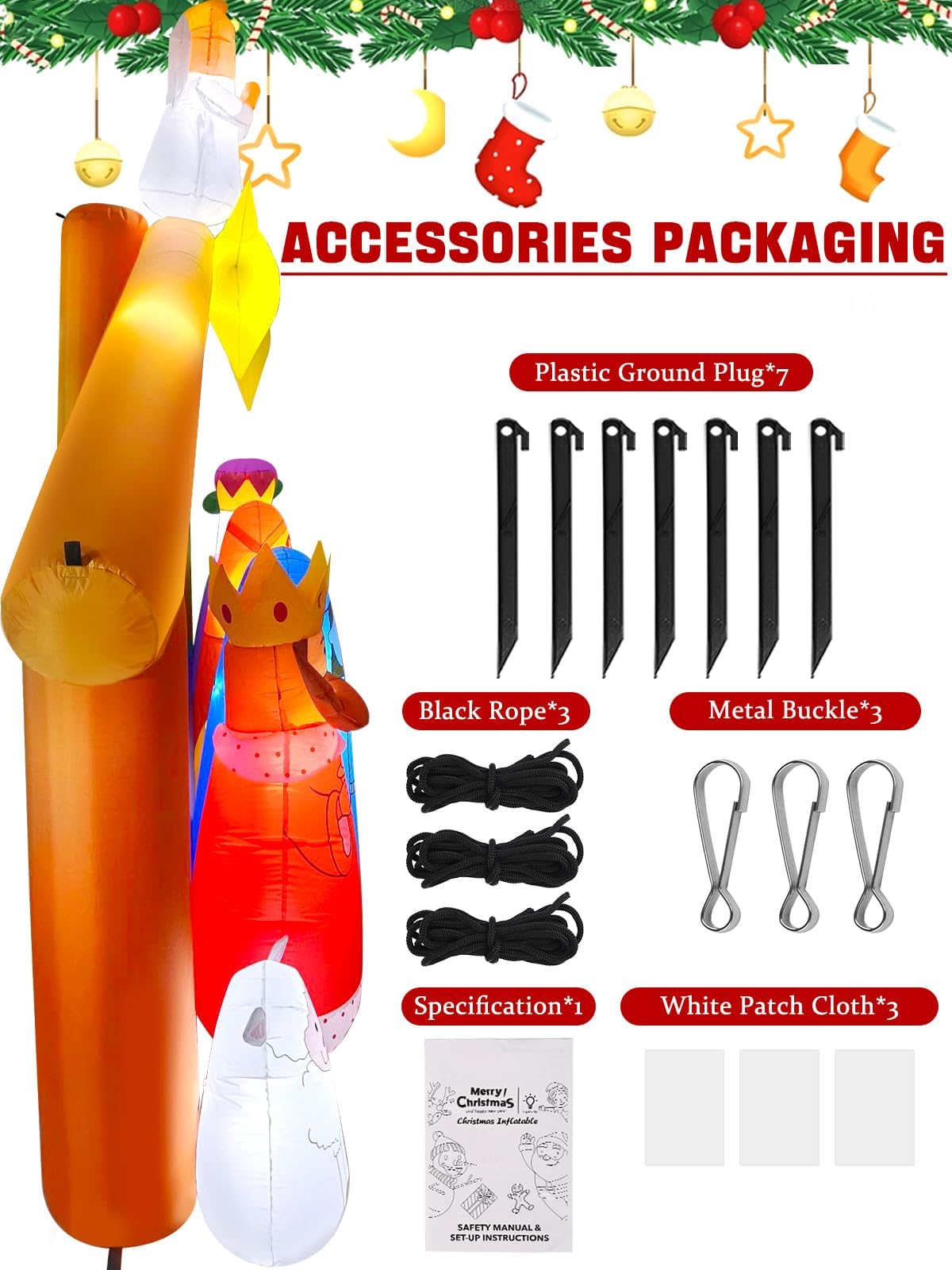 KALOLARY 12.5FT Nativity Scene Christmas Yard Inflatable - size reference