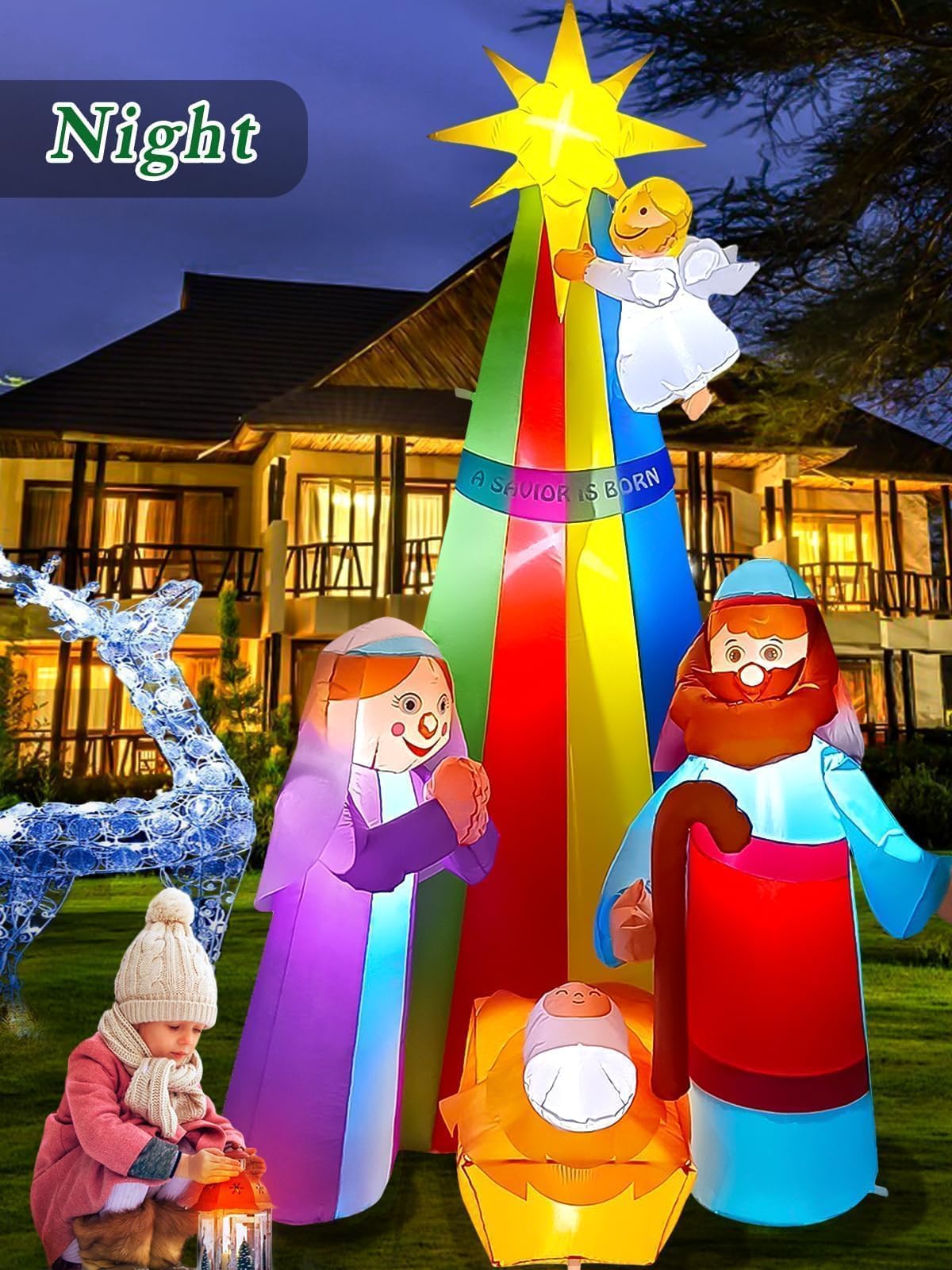 KALOLARY 7FT Nativity Scene Christmas Yard Inflatable - package contents