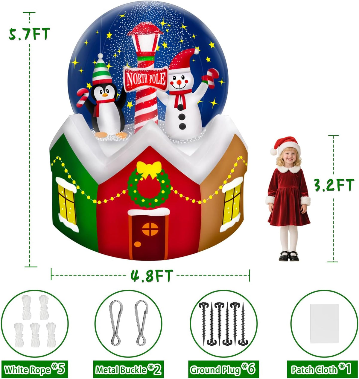 KALOLARY Snowman Christmas Yard Inflatable - lighted yard display