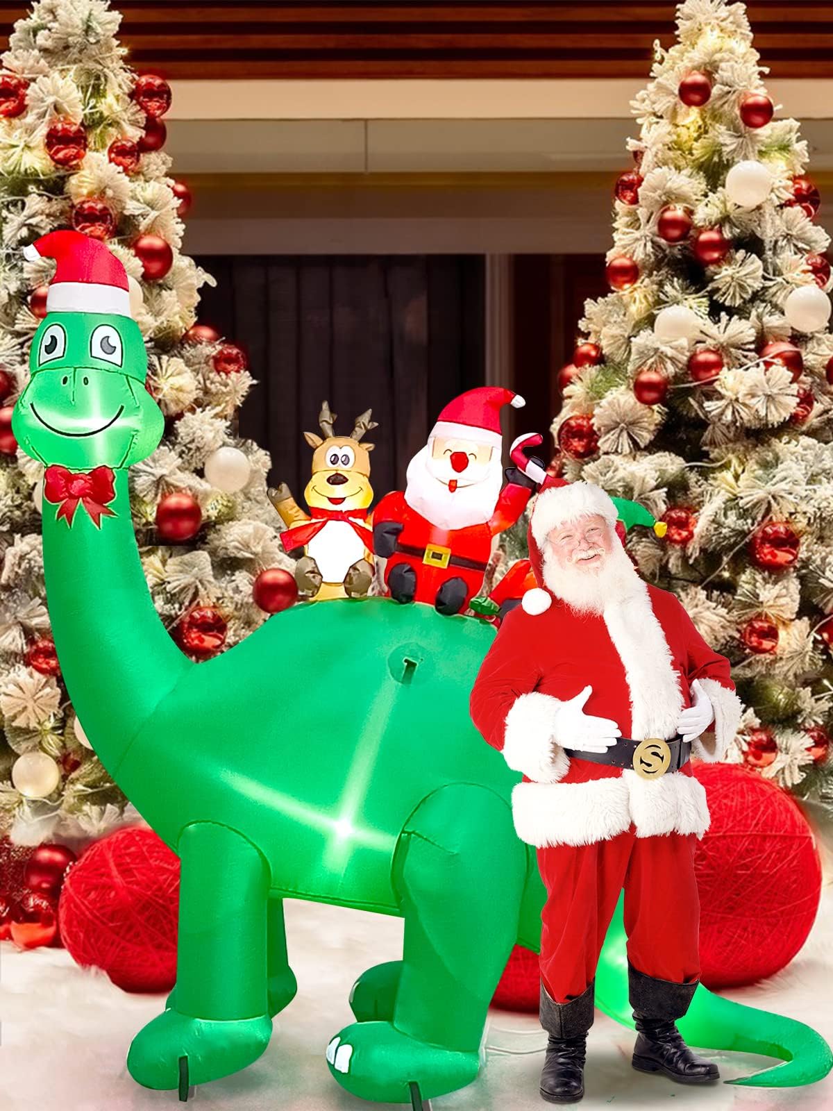KALOLARY 6.7FT Santa Christmas Yard Inflatable - package contents