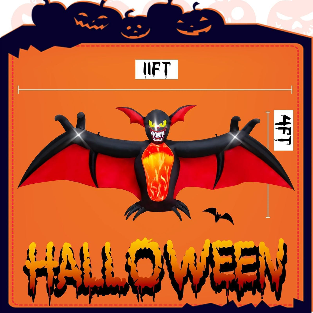 KALOLARY 10FT Pumpkin Halloween Yard Inflatable - lighted yard display