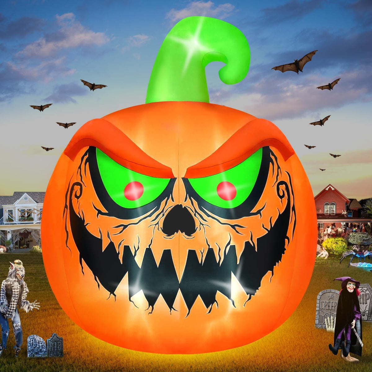 KALOLARY 15FT Pumpkin Halloween Yard Inflatable - detail view