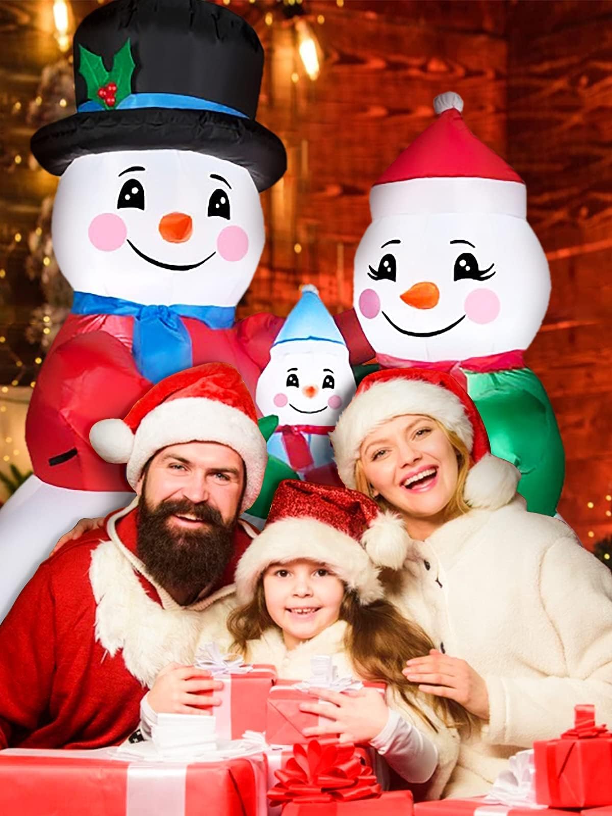 KALOLARY 6FT Snowman Christmas Yard Inflatable - setup and accessories