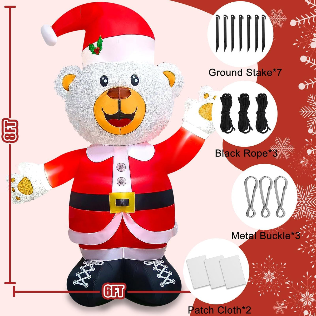 KALOLARY 8FT Santa Christmas Yard Inflatable - size reference
