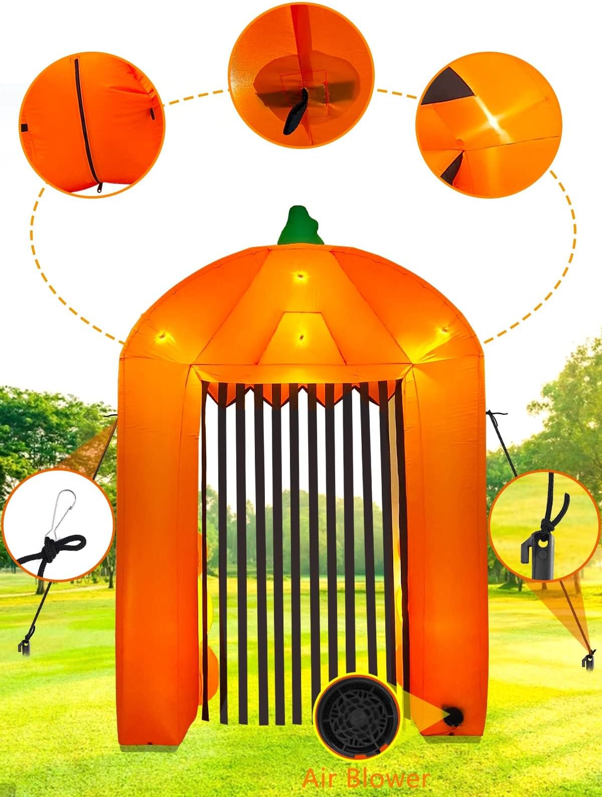 KALOLARY 9.5FT Pumpkin Halloween Inflatable Archway - size reference