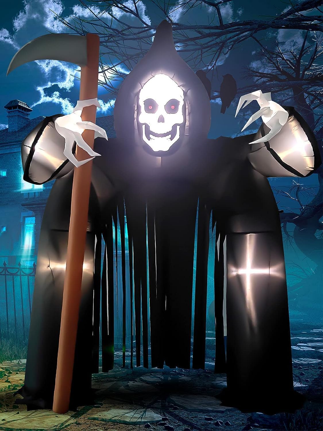KALOLARY 10FT Ghost Halloween Inflatable Archway - detail view