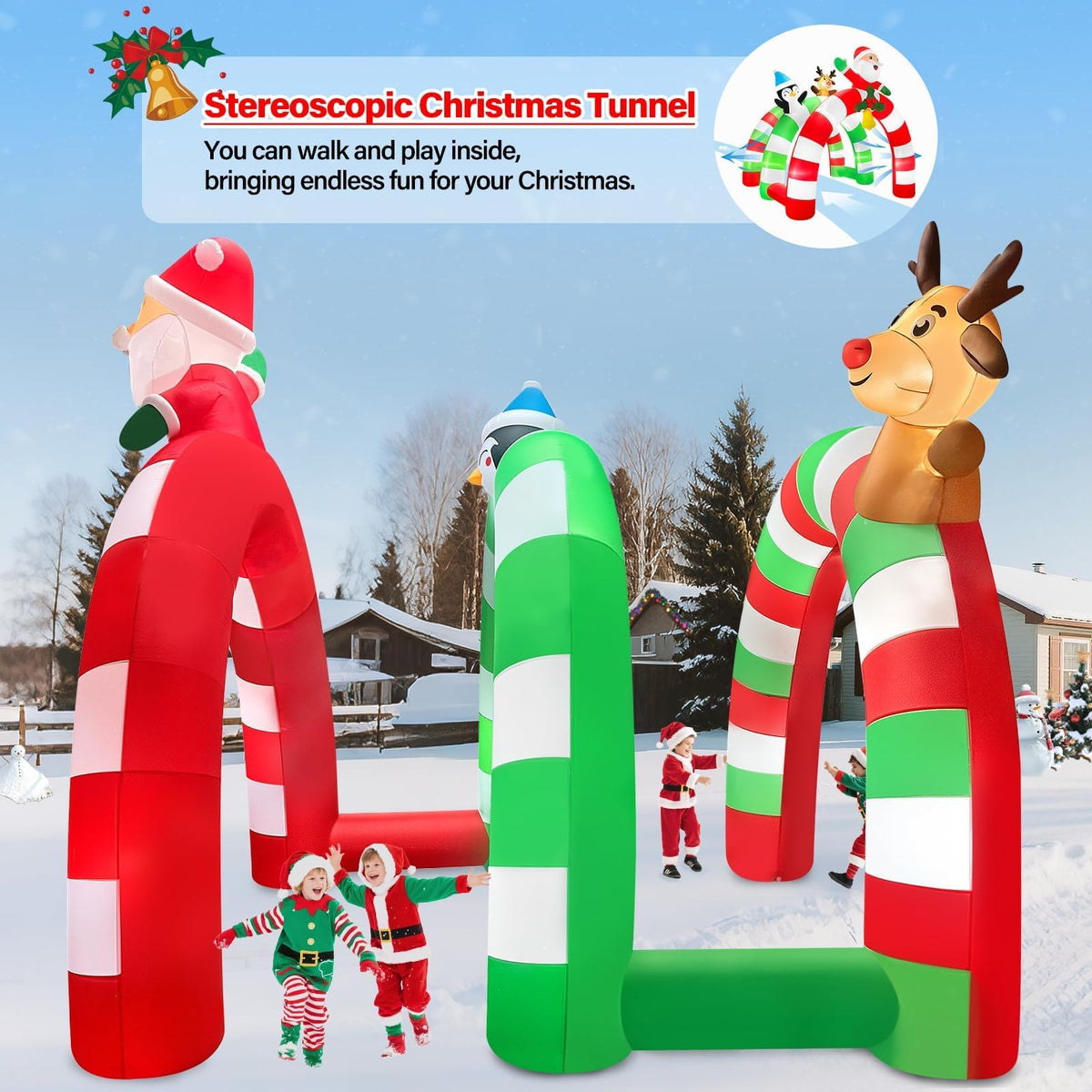 KALOLARY 12FT Santa Christmas Inflatable Archway - outdoor scene