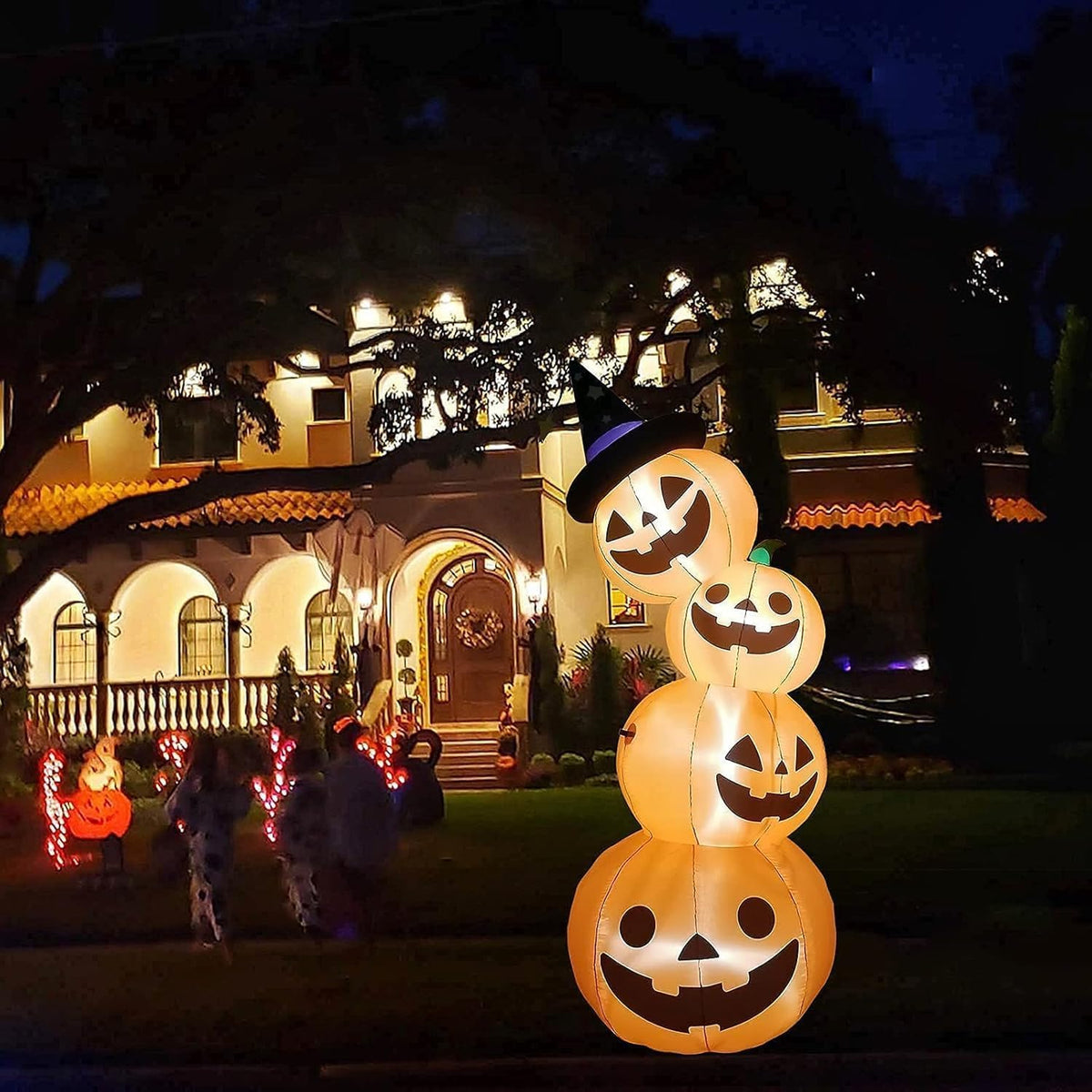 KALOLARY 8FT Pumpkin Halloween Yard Inflatable - additional angle