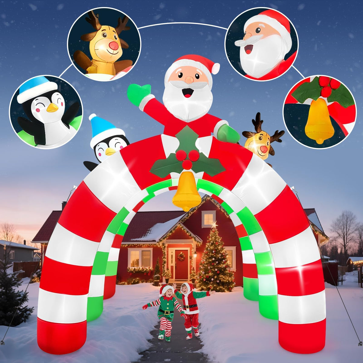 KALOLARY 12FT Santa Christmas Inflatable Archway - size reference