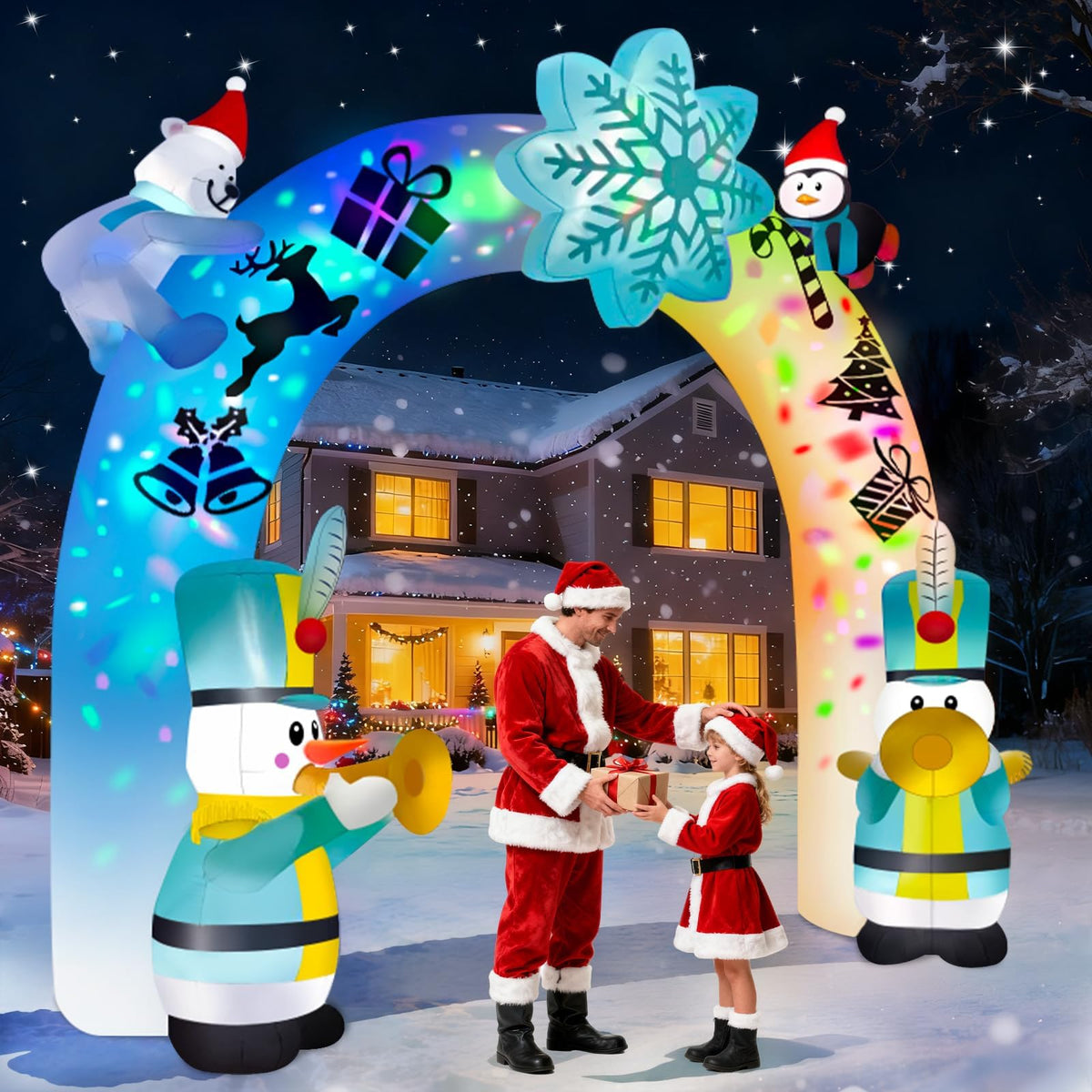 KALOLARY 12FT Snowman Christmas Inflatable Archway - main product view