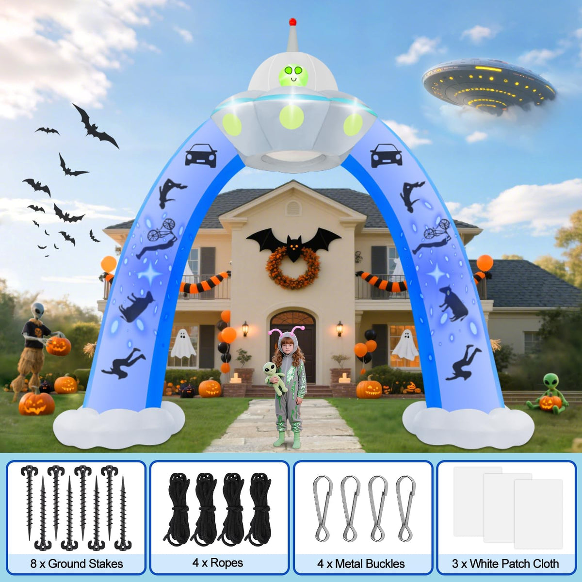 KALOLARY 12FT Alien Halloween Inflatable Archway - detail view