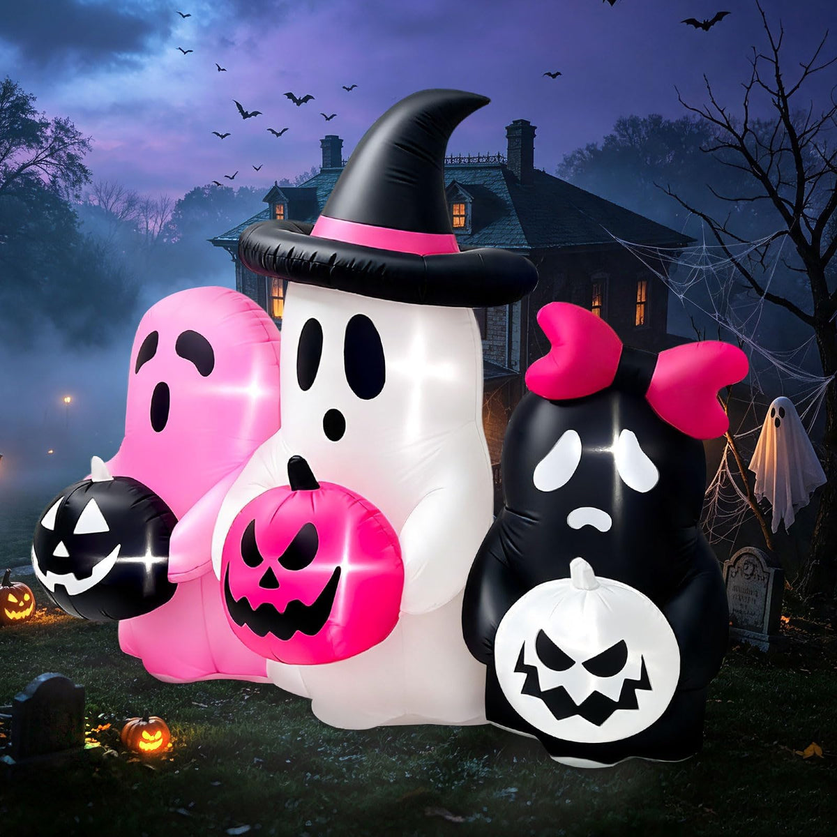KALOLARY Pumpkin Halloween Yard Inflatable - detail view