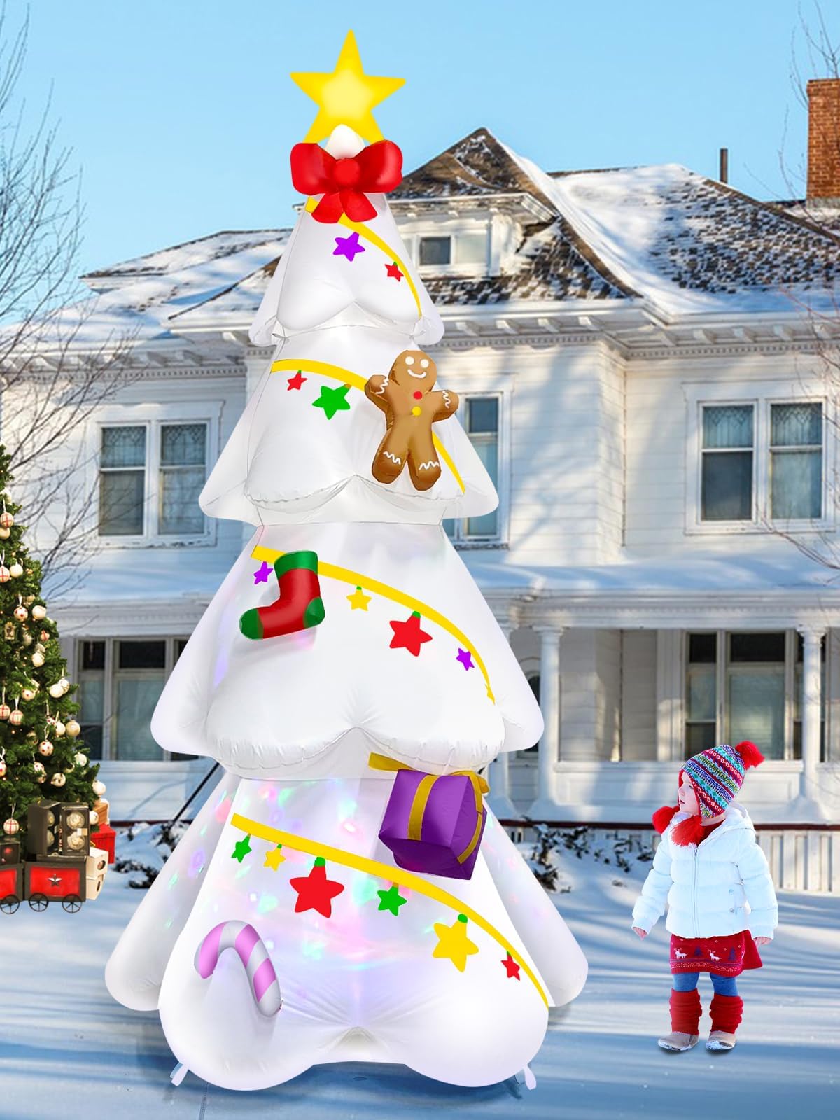 KALOLARY 9FT Gingerbread Man Christmas Yard Inflatable - detail view