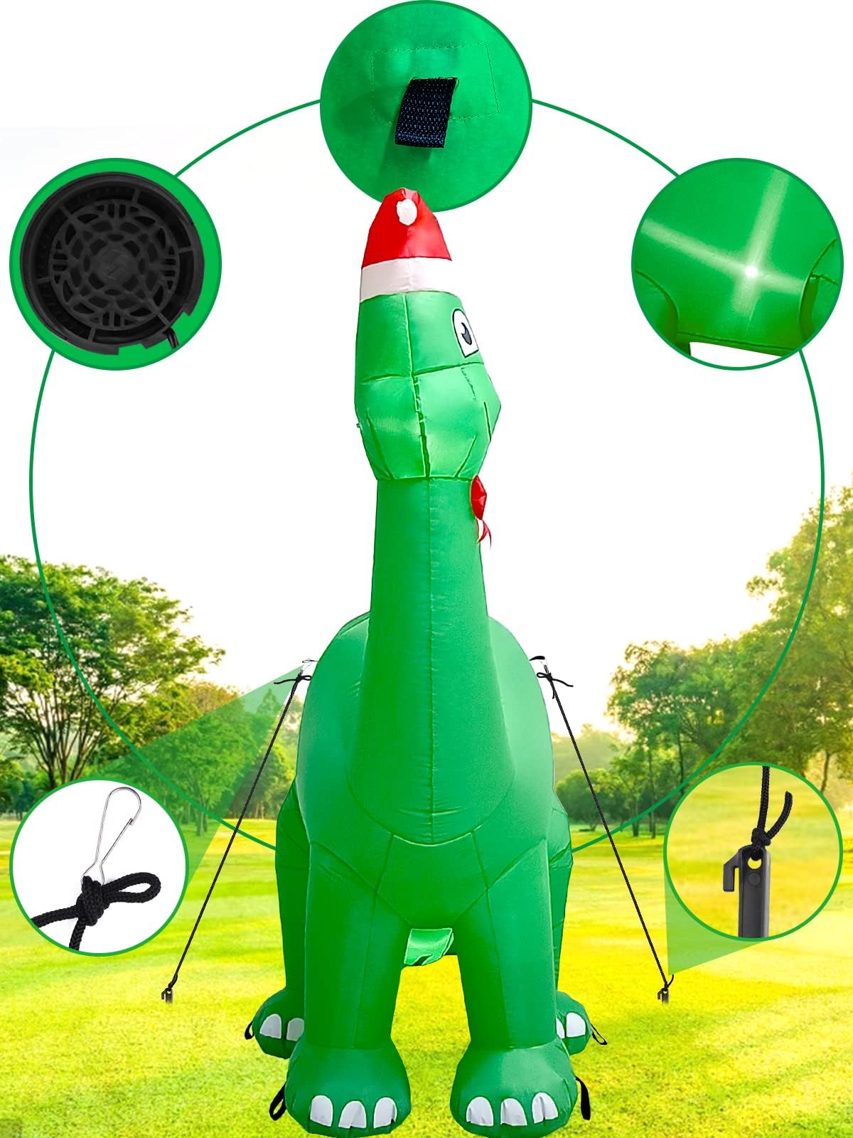 KALOLARY 6.7FT Santa Christmas Yard Inflatable - outdoor scene