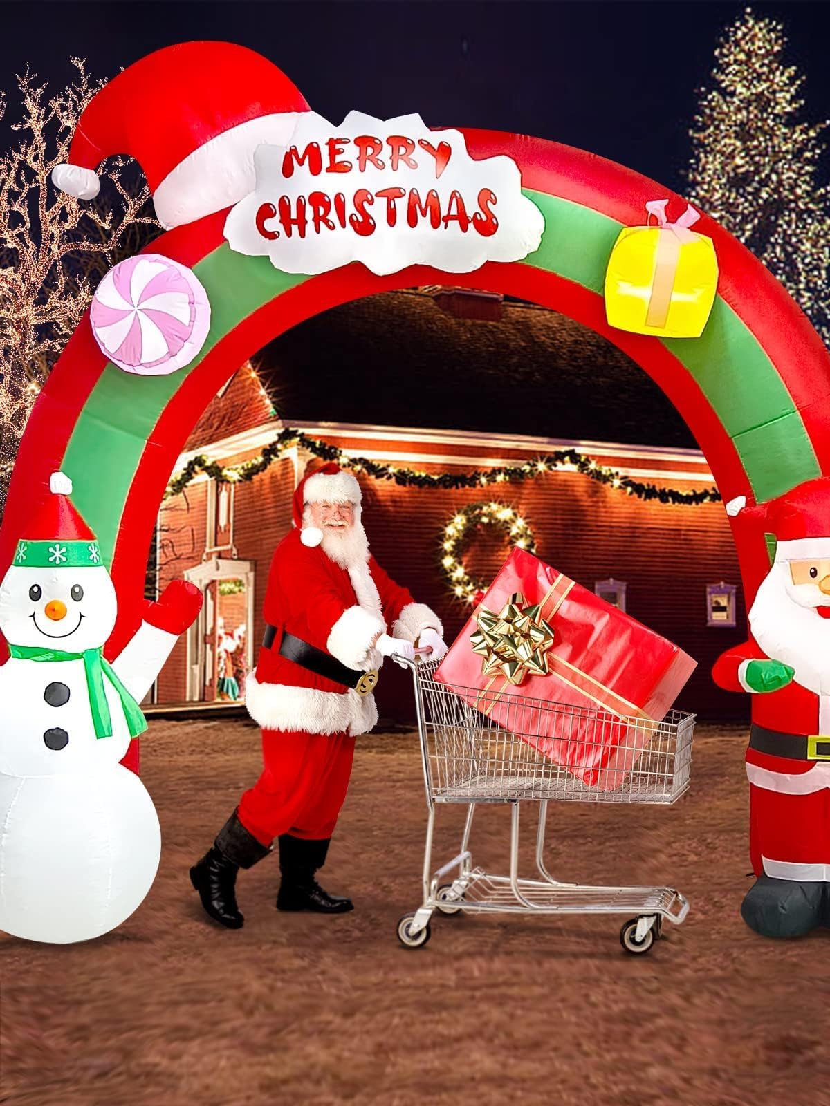 KALOLARY 10FT Snowman Christmas Inflatable Archway - package contents