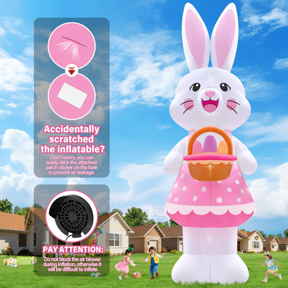 KALOLARY 20FT Easter Holidays Yard Inflatable - size reference