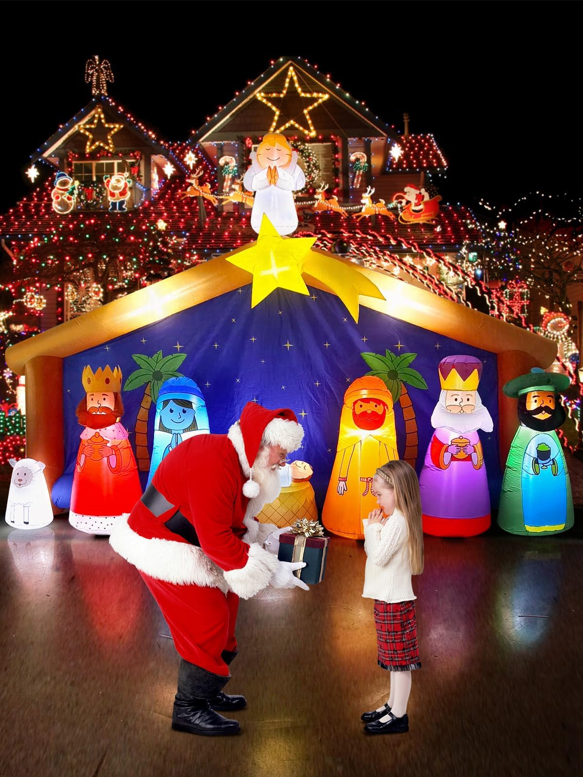 KALOLARY 12.5FT Nativity Scene Christmas Yard Inflatable - detail view