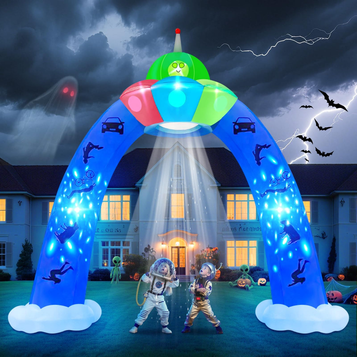 KALOLARY 12FT Alien Halloween Inflatable Archway - package contents
