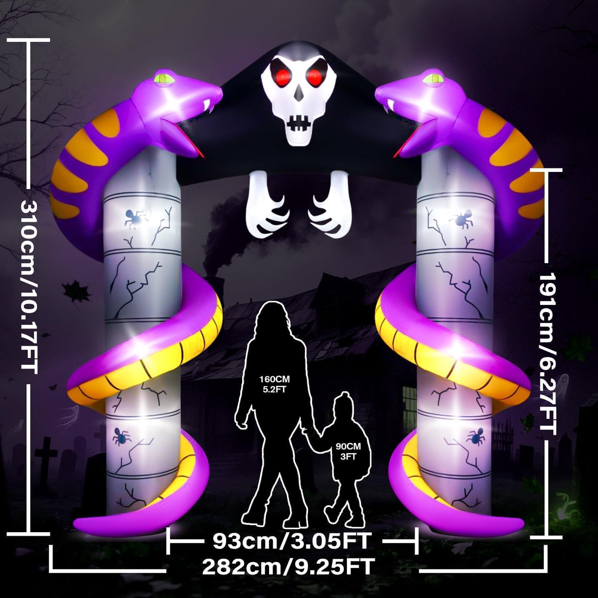 KALOLARY 10FT Ghost Halloween Inflatable Archway - main product view