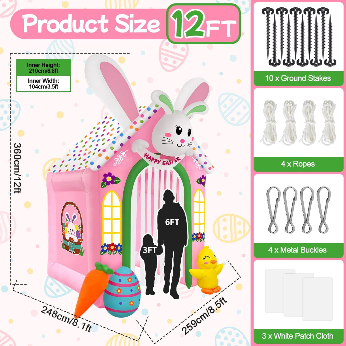 KALOLARY 12FT Easter Holidays Inflatable Archway - main product view