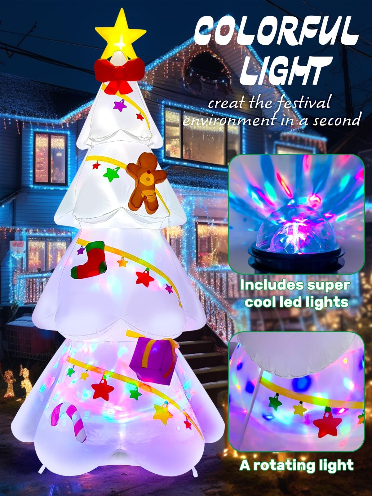 KALOLARY 9FT Gingerbread Man Christmas Yard Inflatable - main product view