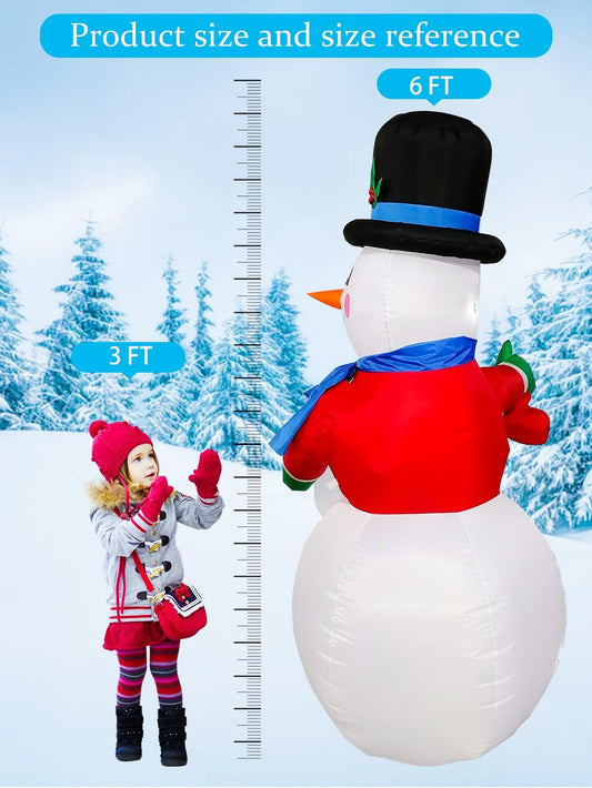 KALOLARY 6FT Snowman Christmas Yard Inflatable - lighted yard display