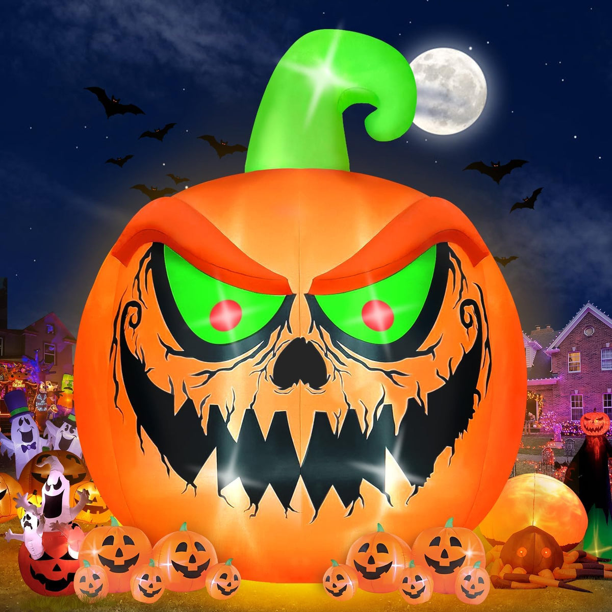 KALOLARY 15FT Pumpkin Halloween Yard Inflatable - package contents