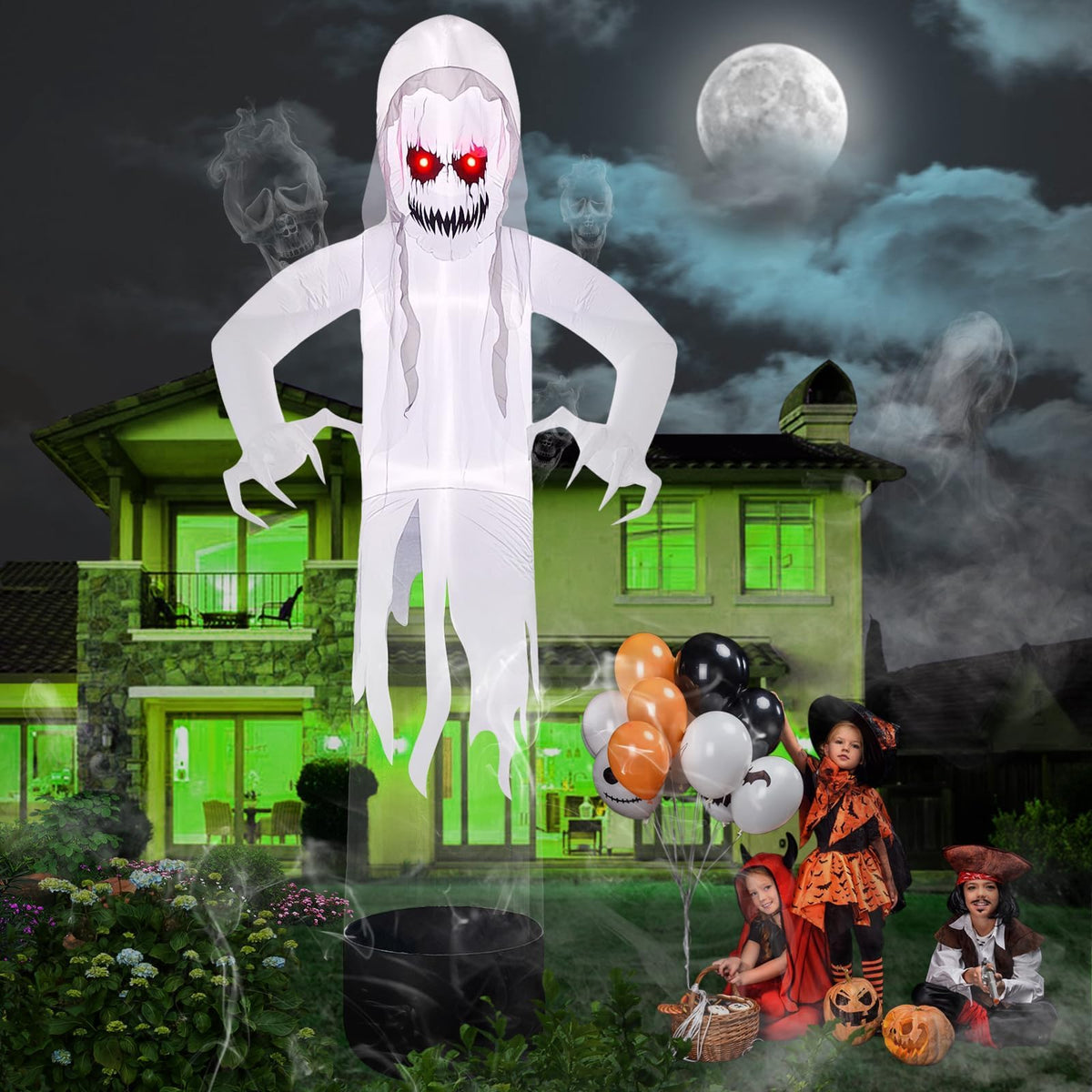 KALOLARY 12FT Ghost Halloween Yard Inflatable - main product view