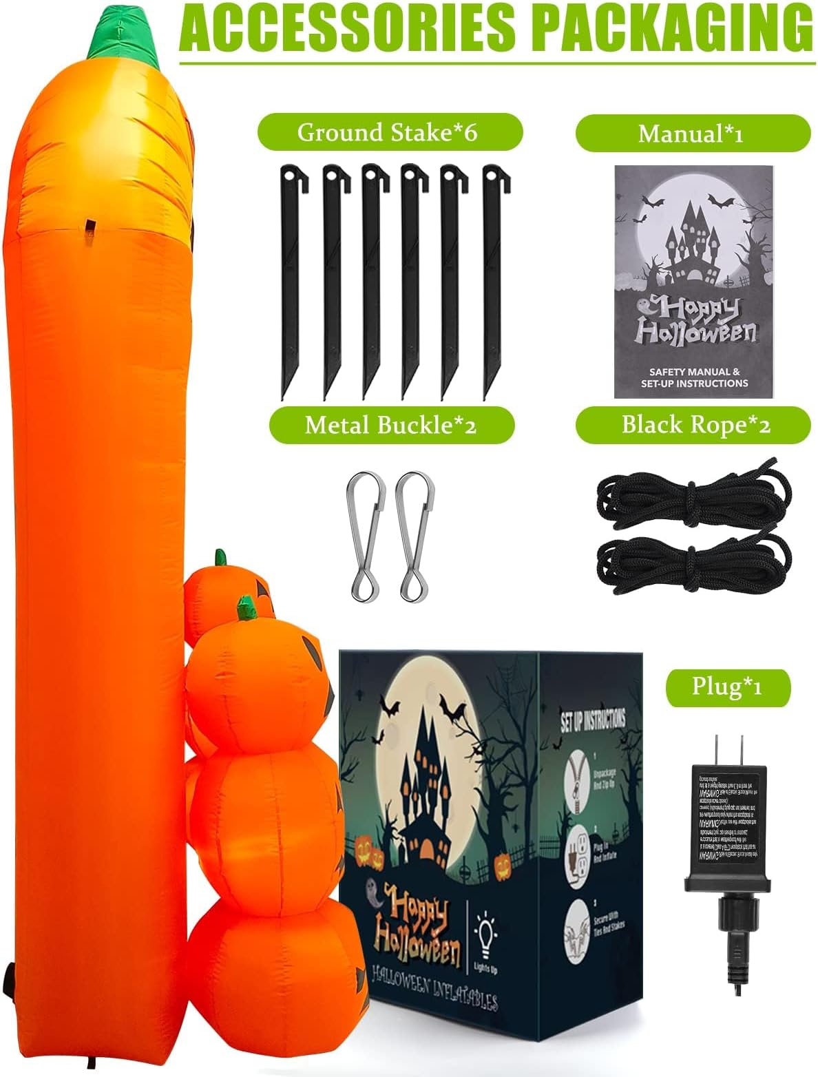 KALOLARY 9.5FT Pumpkin Halloween Inflatable Archway - outdoor scene