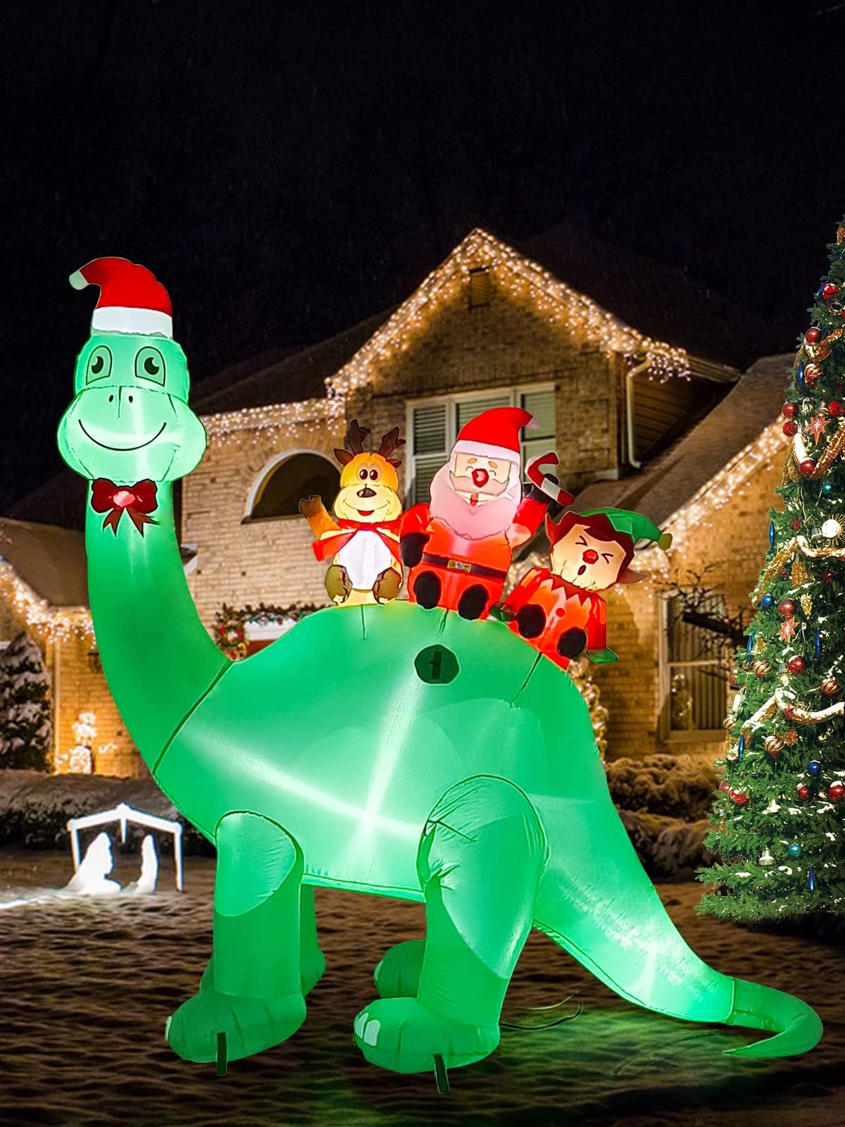 KALOLARY 6.7FT Santa Christmas Yard Inflatable - detail view