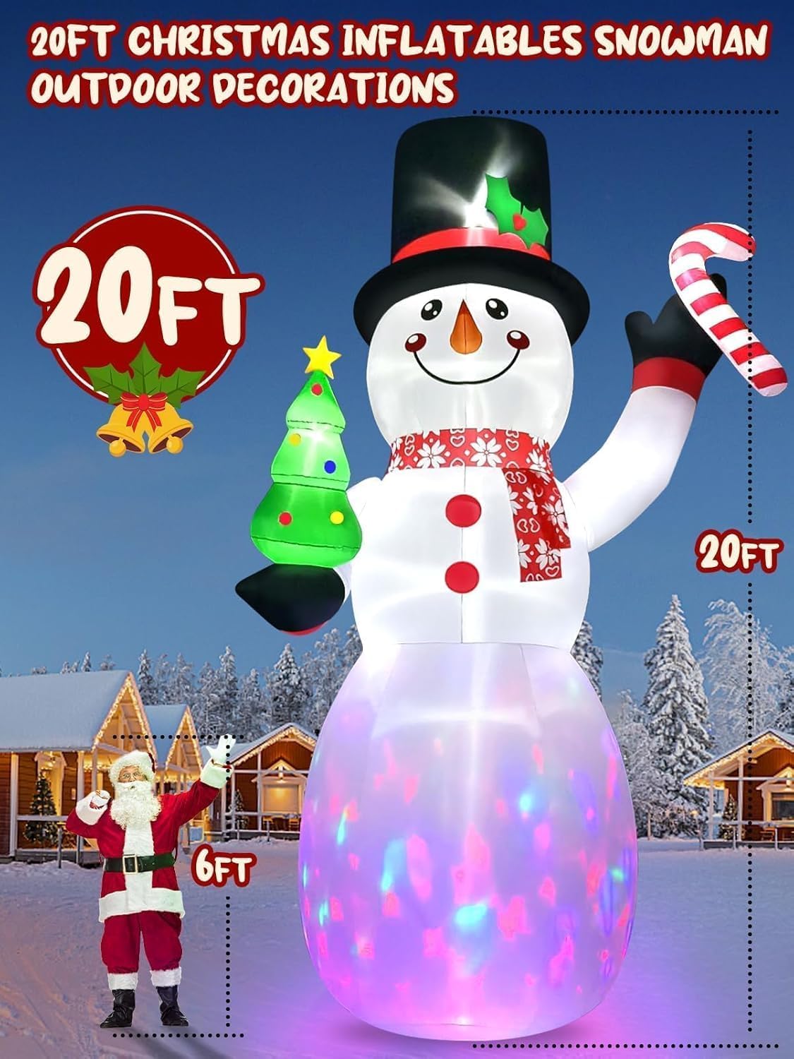 KALOLARY 20FT Snowman Christmas Yard Inflatable - main product view