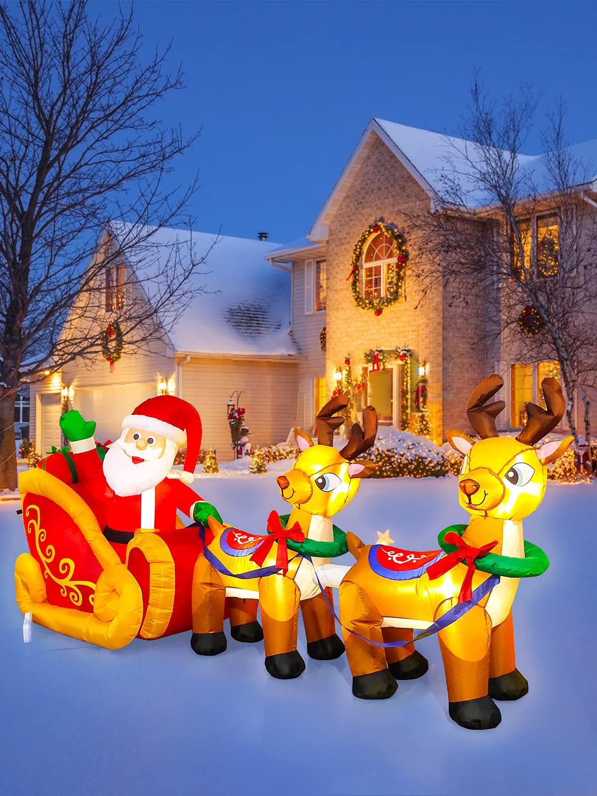 KALOLARY 8FT Santa Christmas Yard Inflatable - size reference
